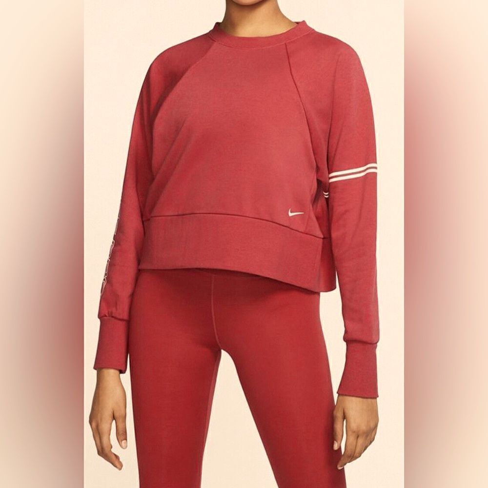 Nike Pro Dri-FIT Get Fit Crew Sweatshirt crop red DD1955-615 woman’s L